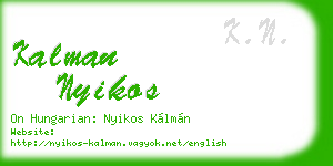 kalman nyikos business card